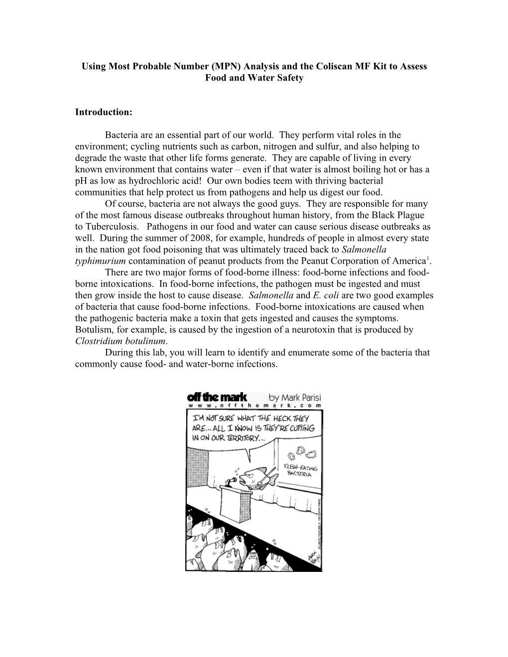 Spice of Life Laboratory Investigation 1- the Antioxidant Properties of Food