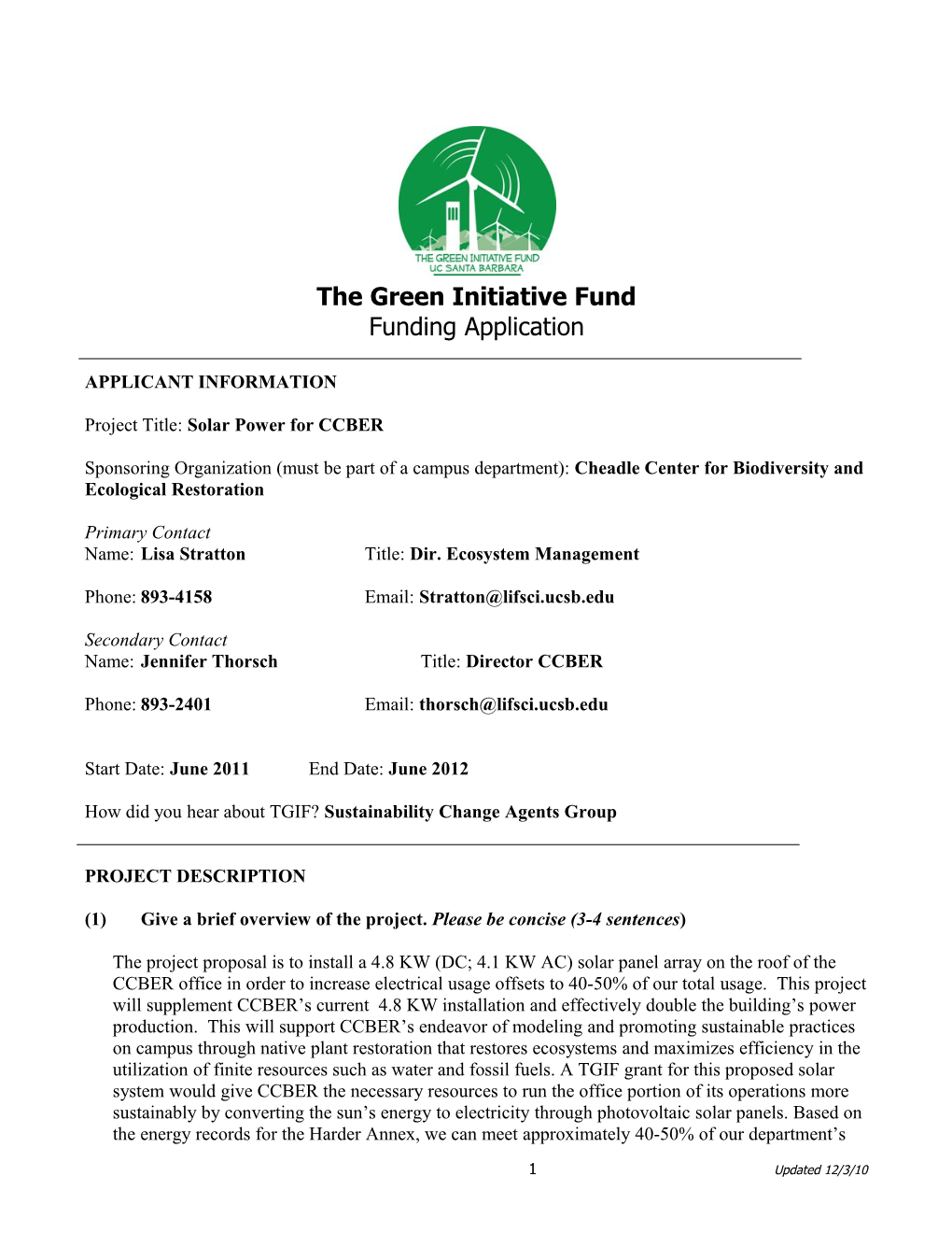 The Green Initiative Fund