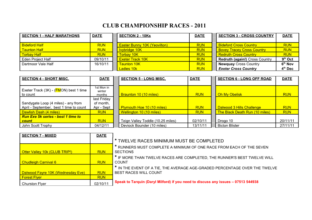 Section 1 - Half Marathons