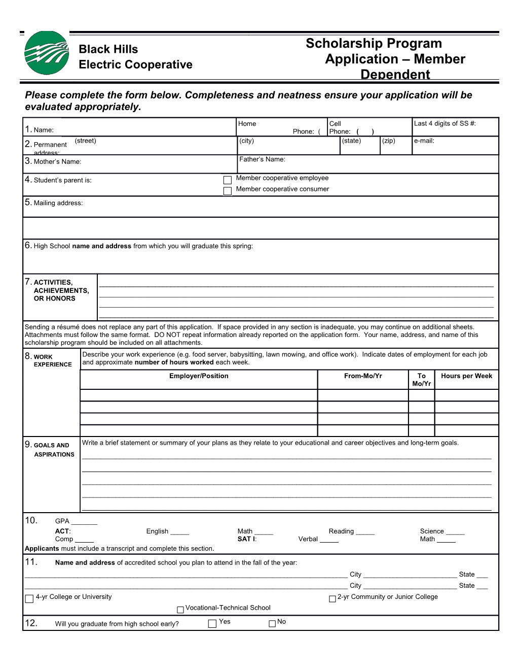 Scholarship Programapplication Member Dependent