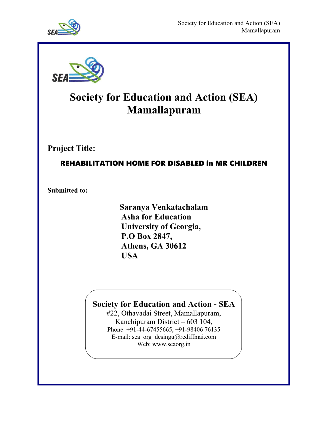 Society for Education and Action (SEA)