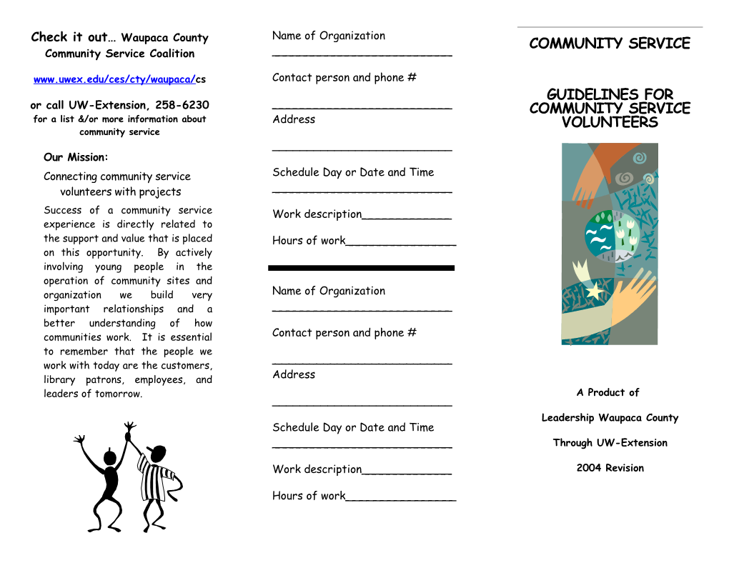 Check It out Waupaca County Community Service Coalition