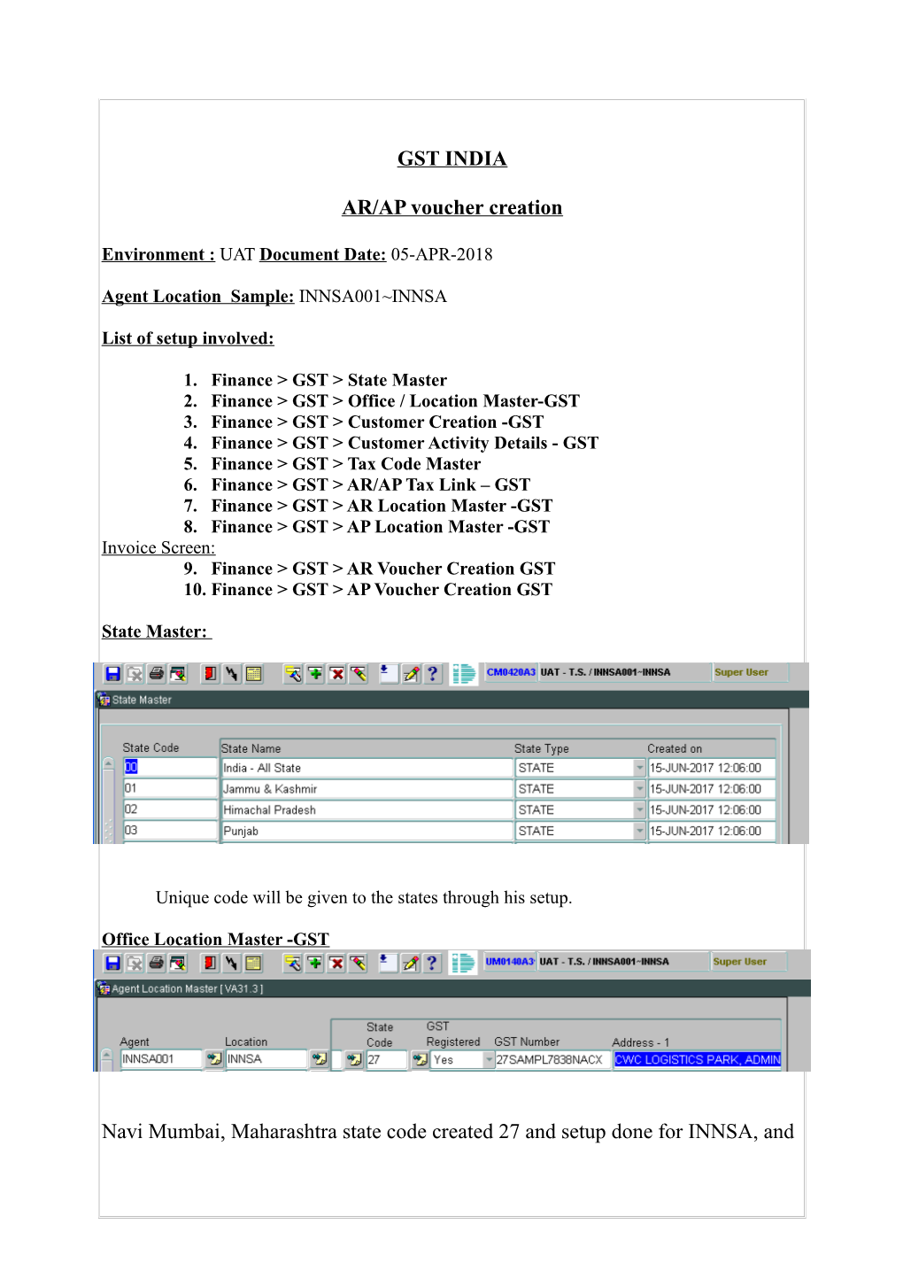 AR/AP Voucher Creation