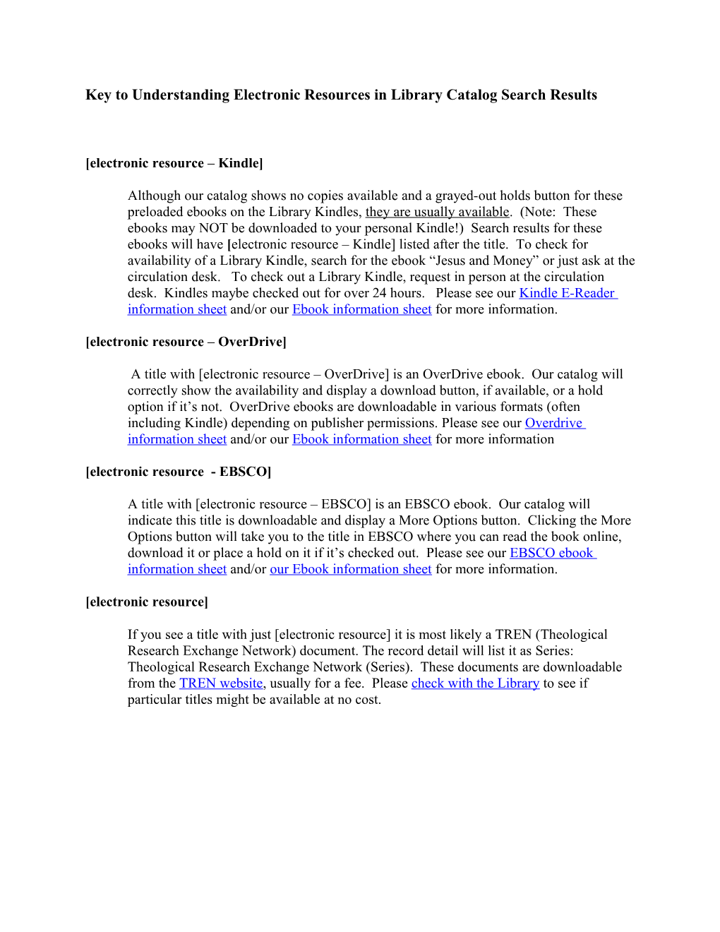 Key to Understanding Electronic Resources in Library Catalog Search Results