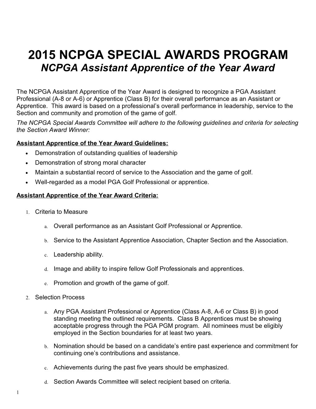 Pga Special Awards Program
