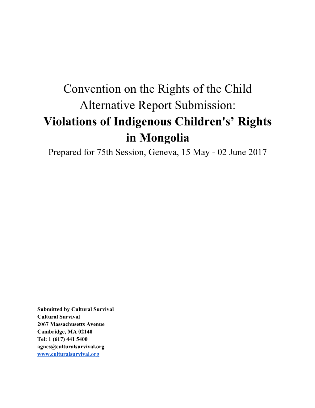 Violations of Indigenous Children's Rights