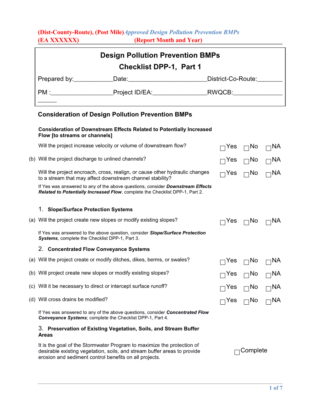 Consideration of Design Pollution Prevention Bmps