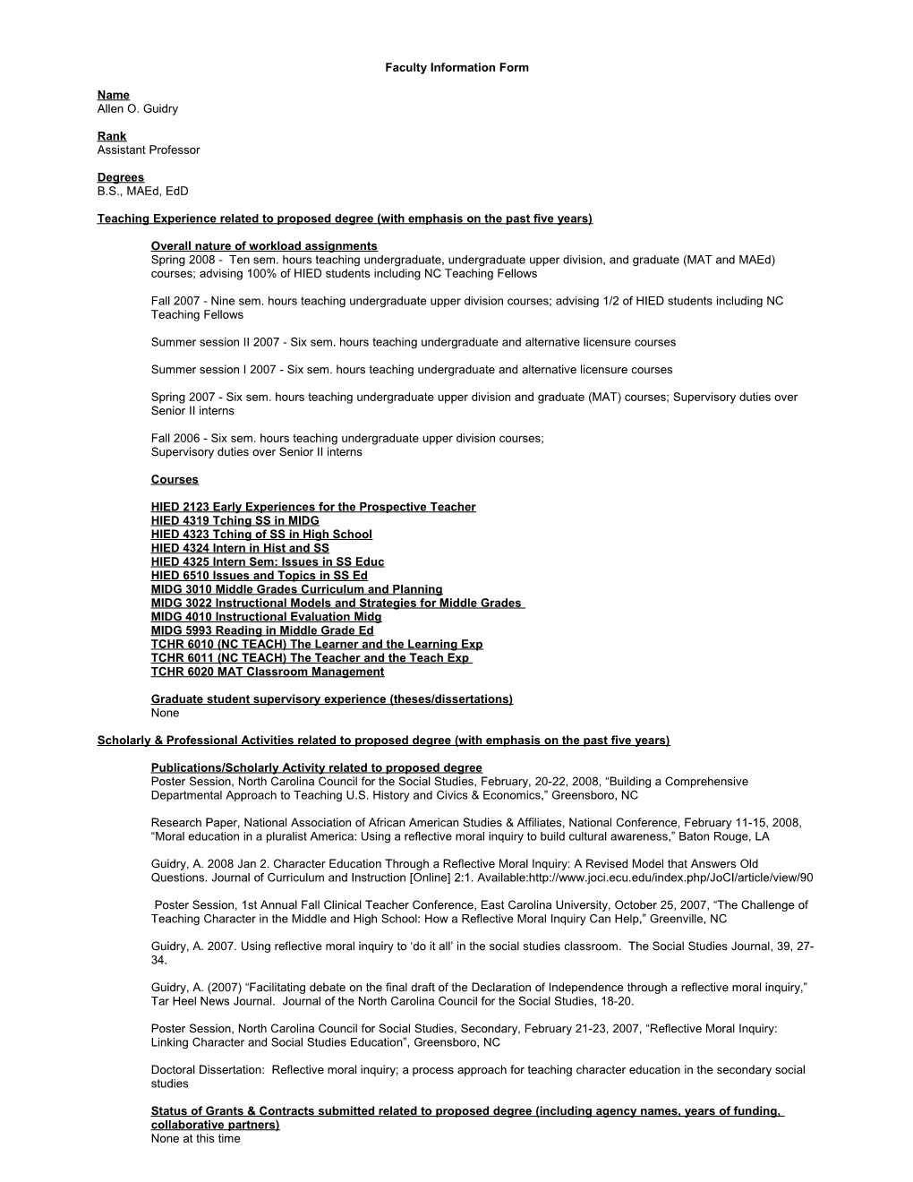 Faculty Information Form s1