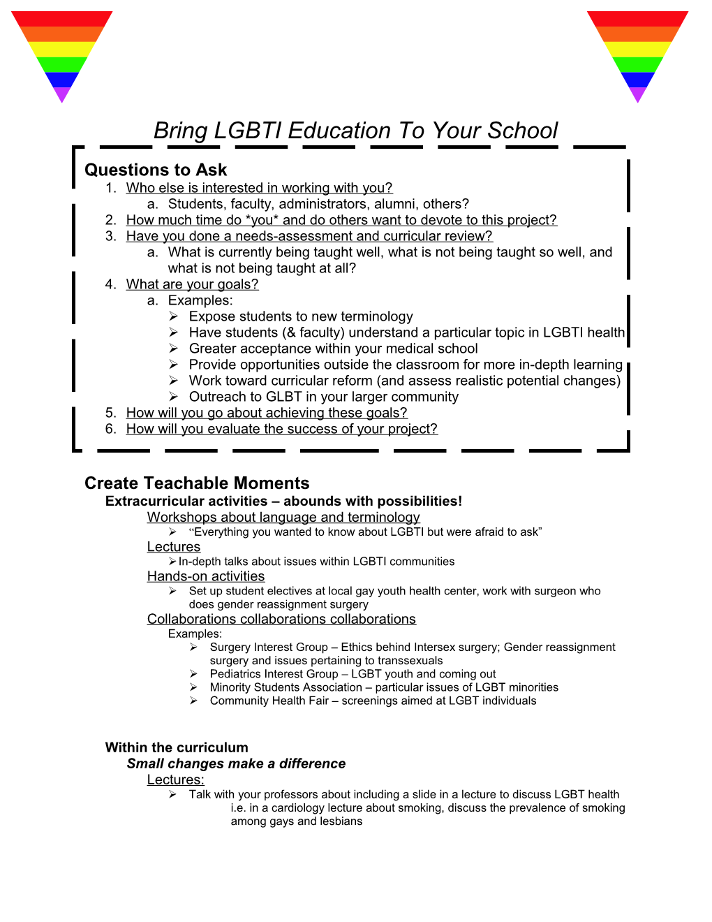 LGBT Summit LGBT Education