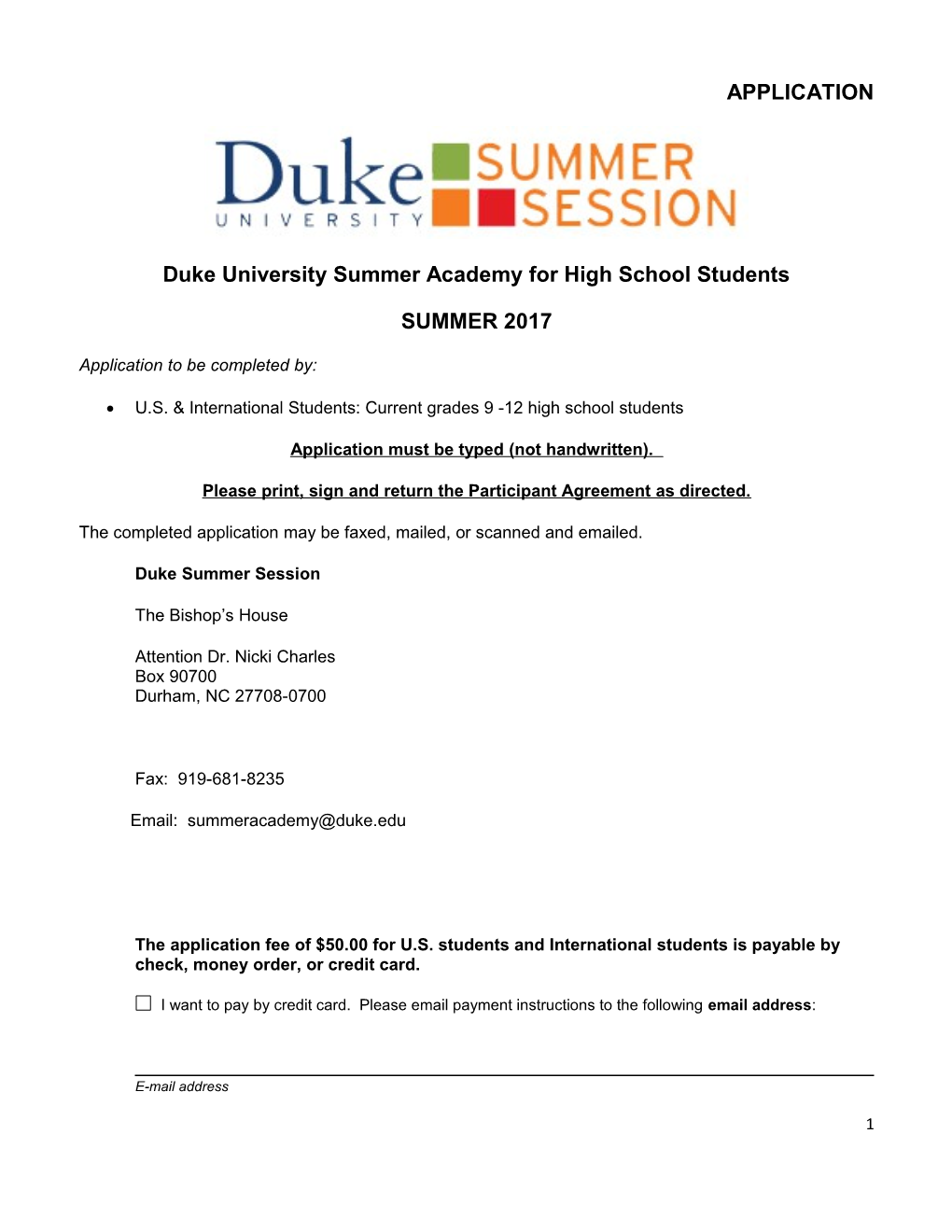 Duke University Summer Session