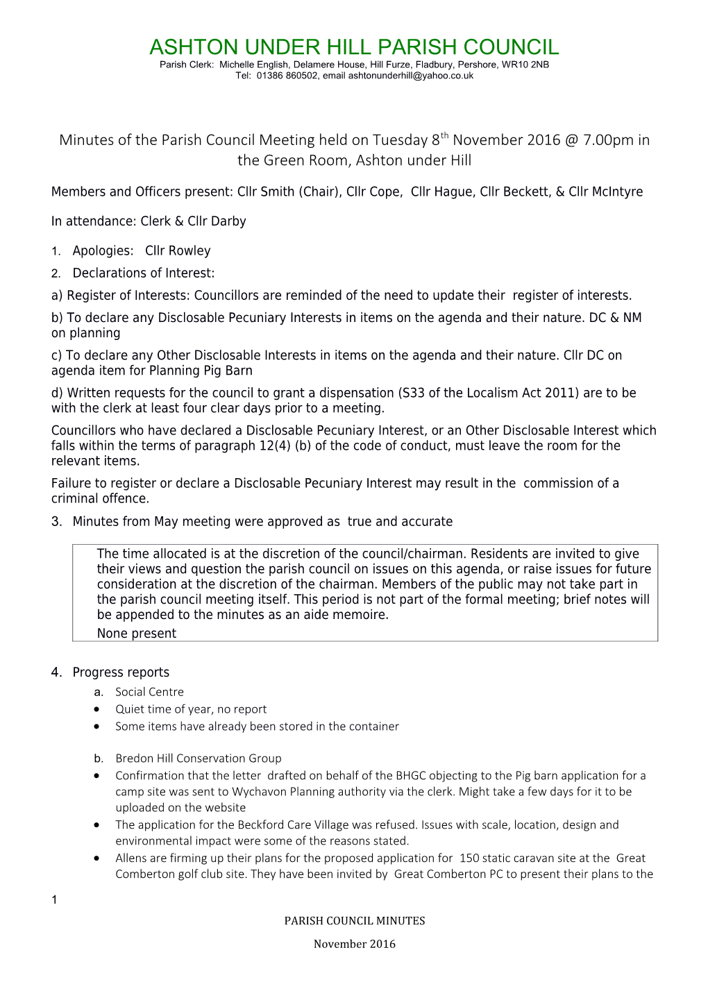 Bishampton and Throckmorton Parish Council