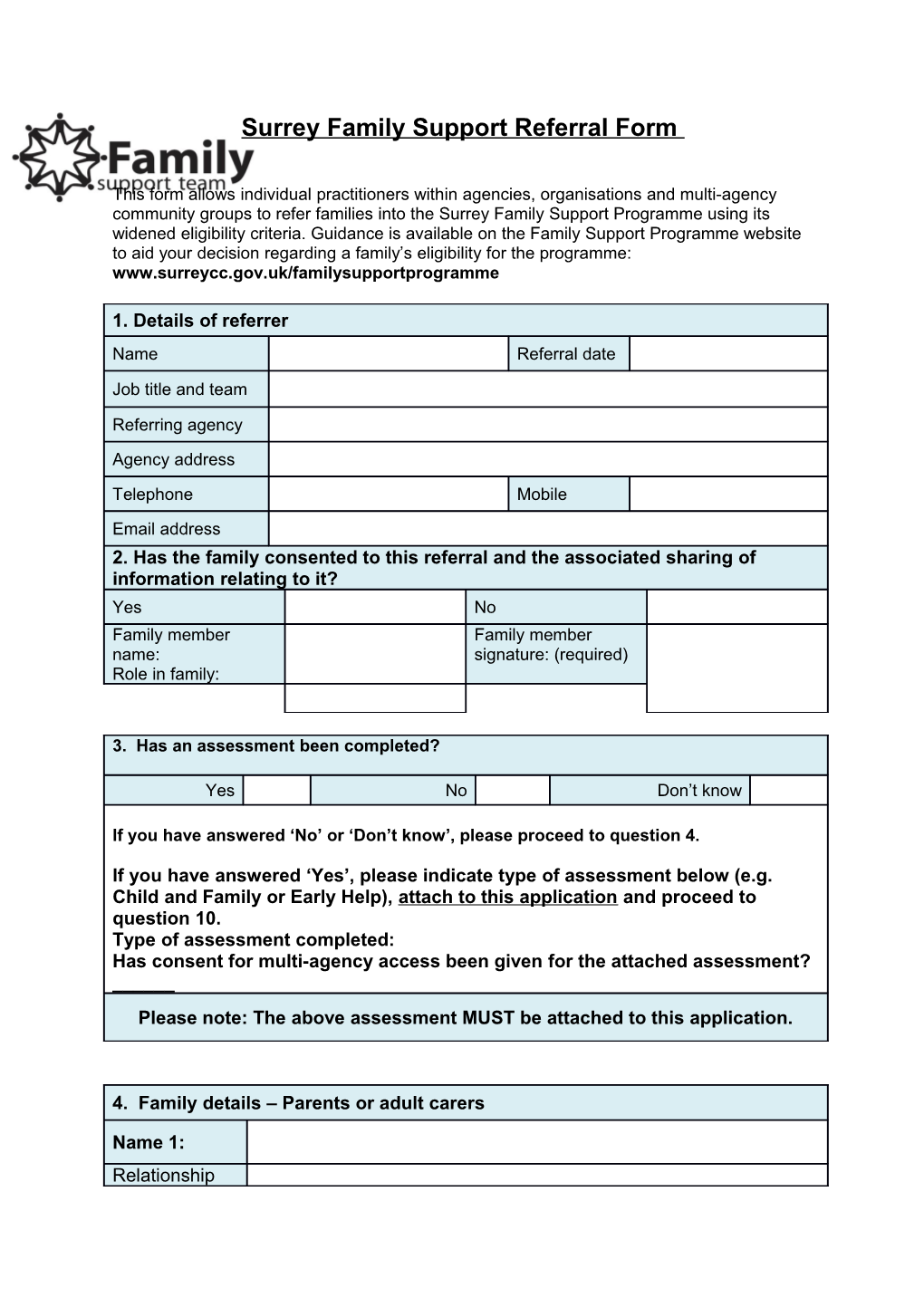 8. Please List All Known Agencies Engaged with the Family