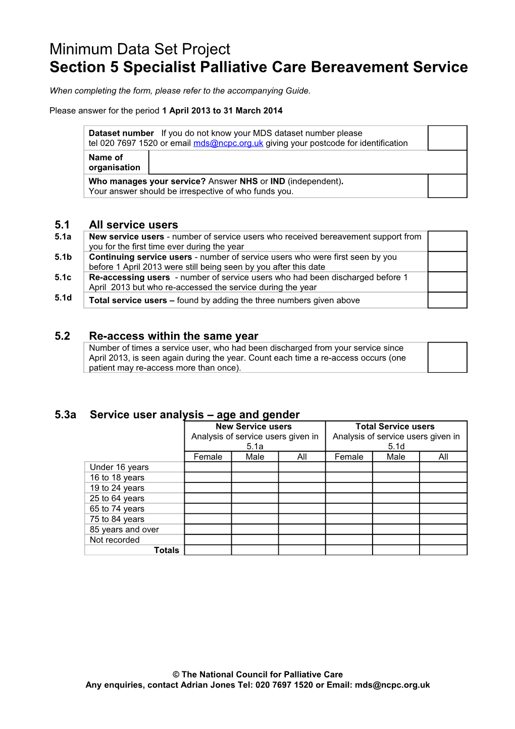 Minimum Data Set Project