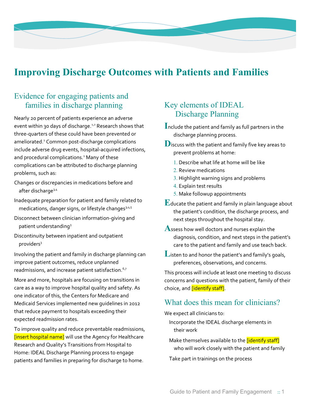 Strategy 4: IDEA Discharge Planning (Tool 3)