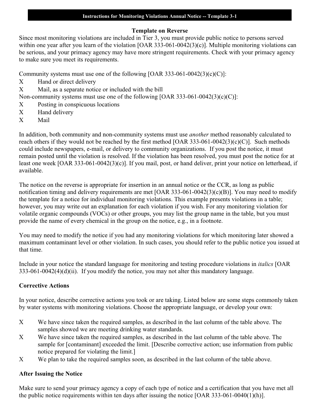 Instructions for Monitoring Violations Annual Notice Template 3 1