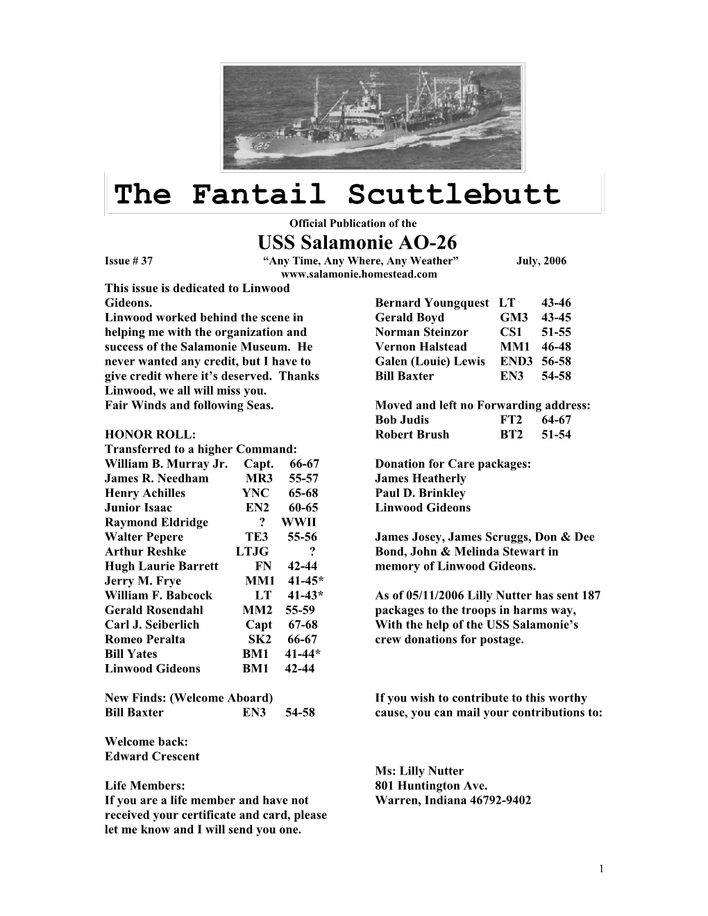 The Fantail Scuttlebutt