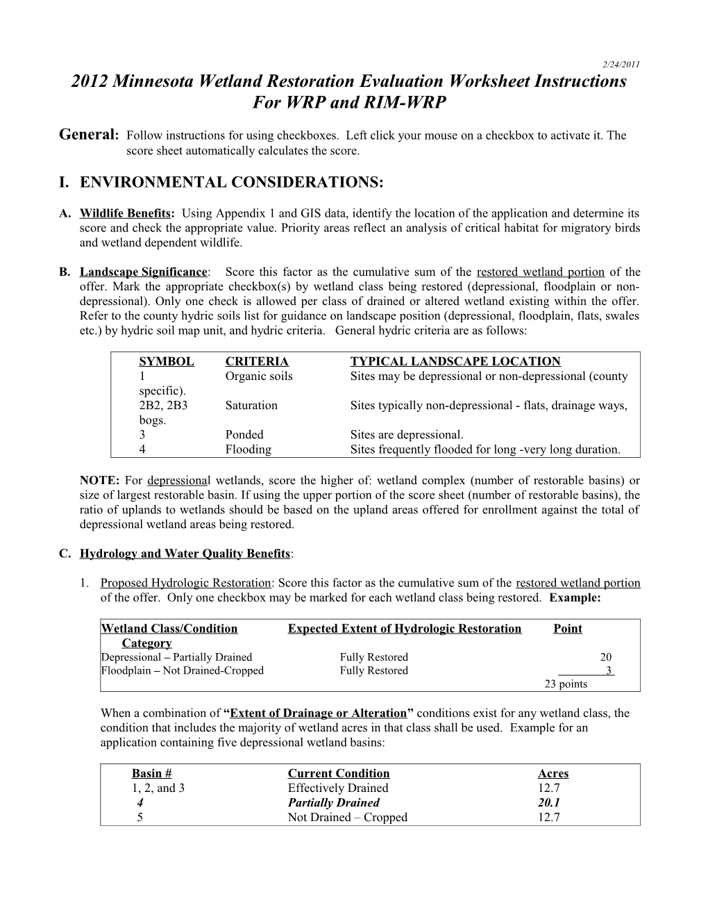 Evaluation Worksheet Instructions