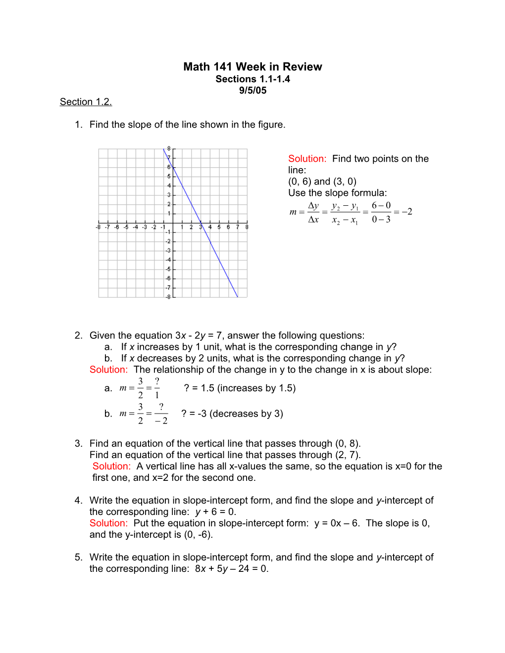 Math 141 Week in Review