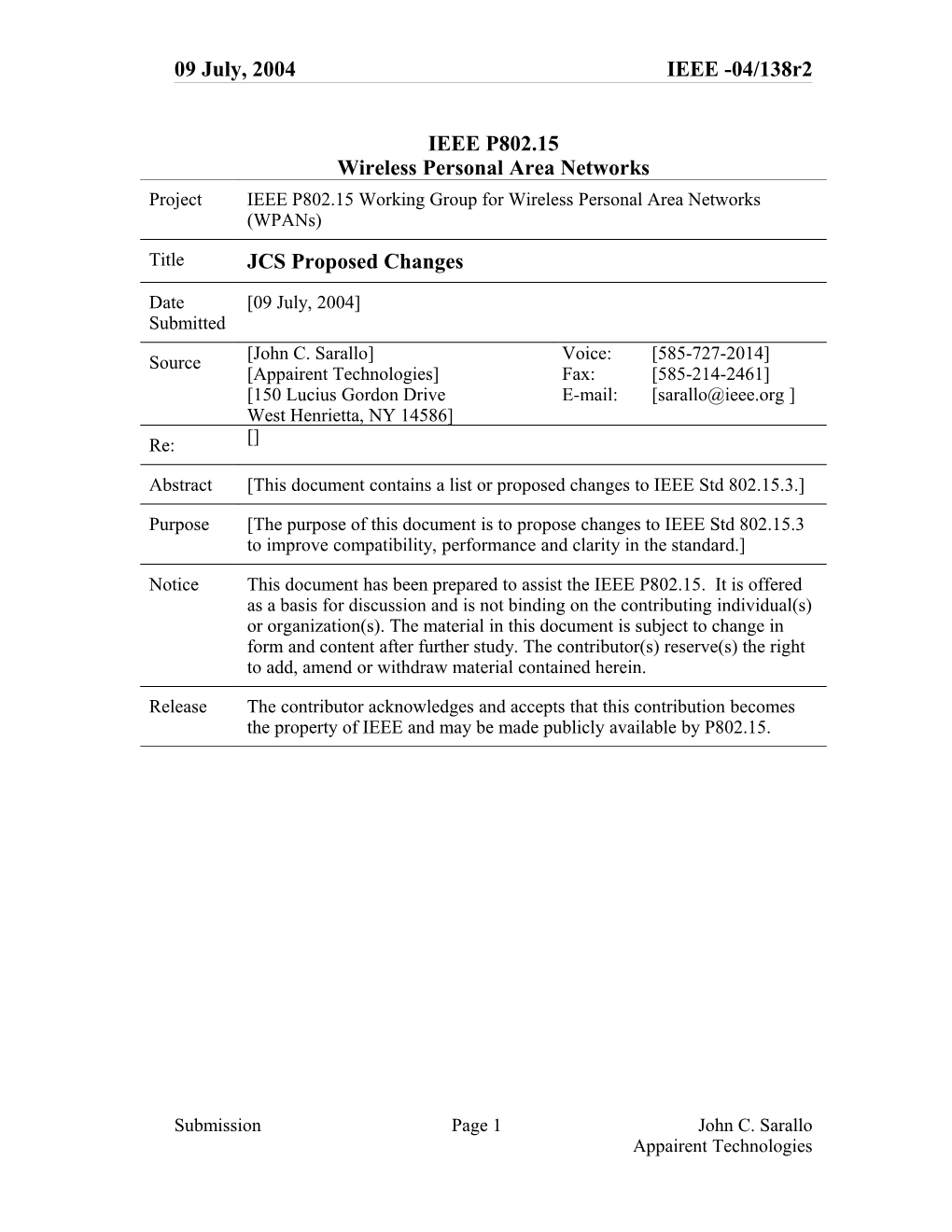 JCS Proposed Changes