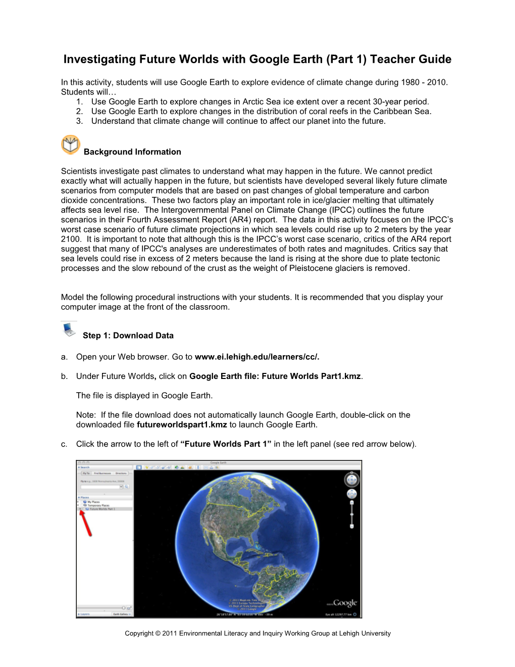 Investigating Future Worlds with Google Earth (Part 1) Teacher Guide