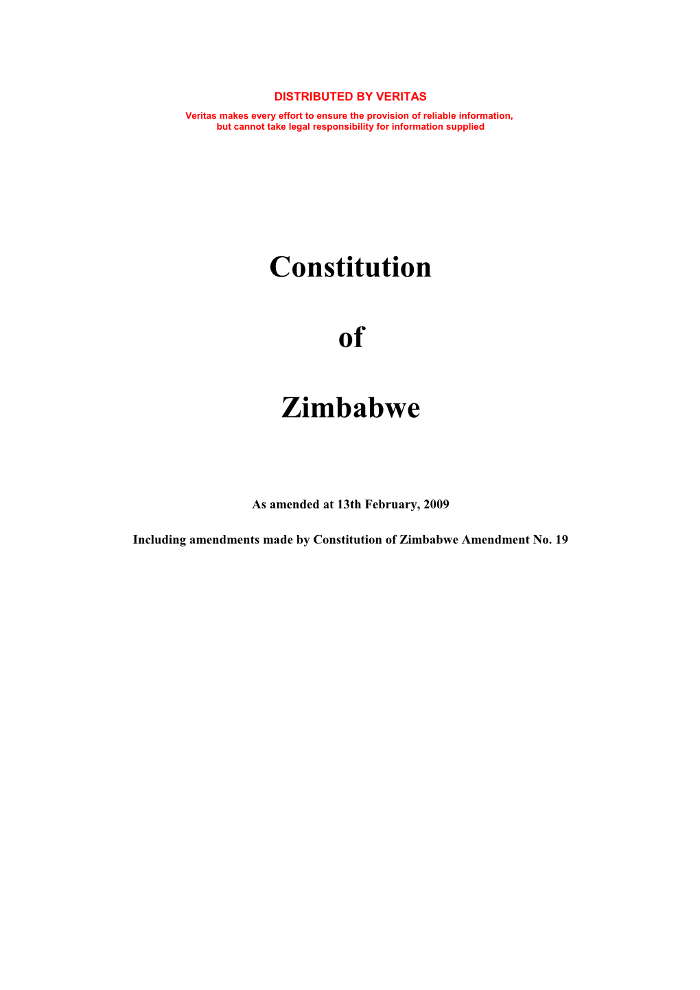 Constitution As Amended by Constitution Amendment 19