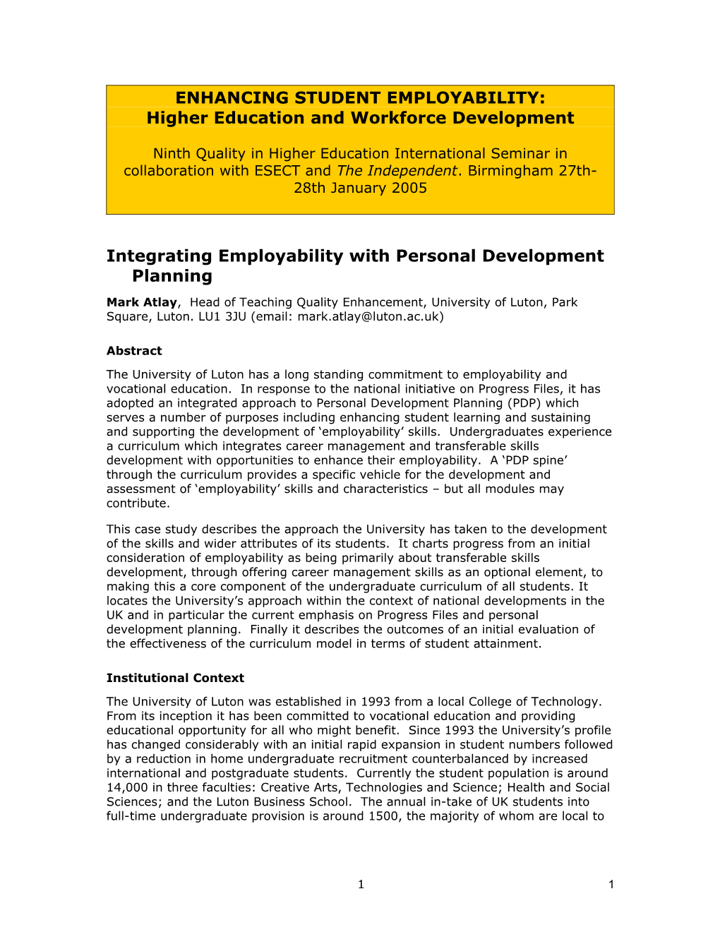 Refreshing and Revising an Institutional Approach to Skills Development