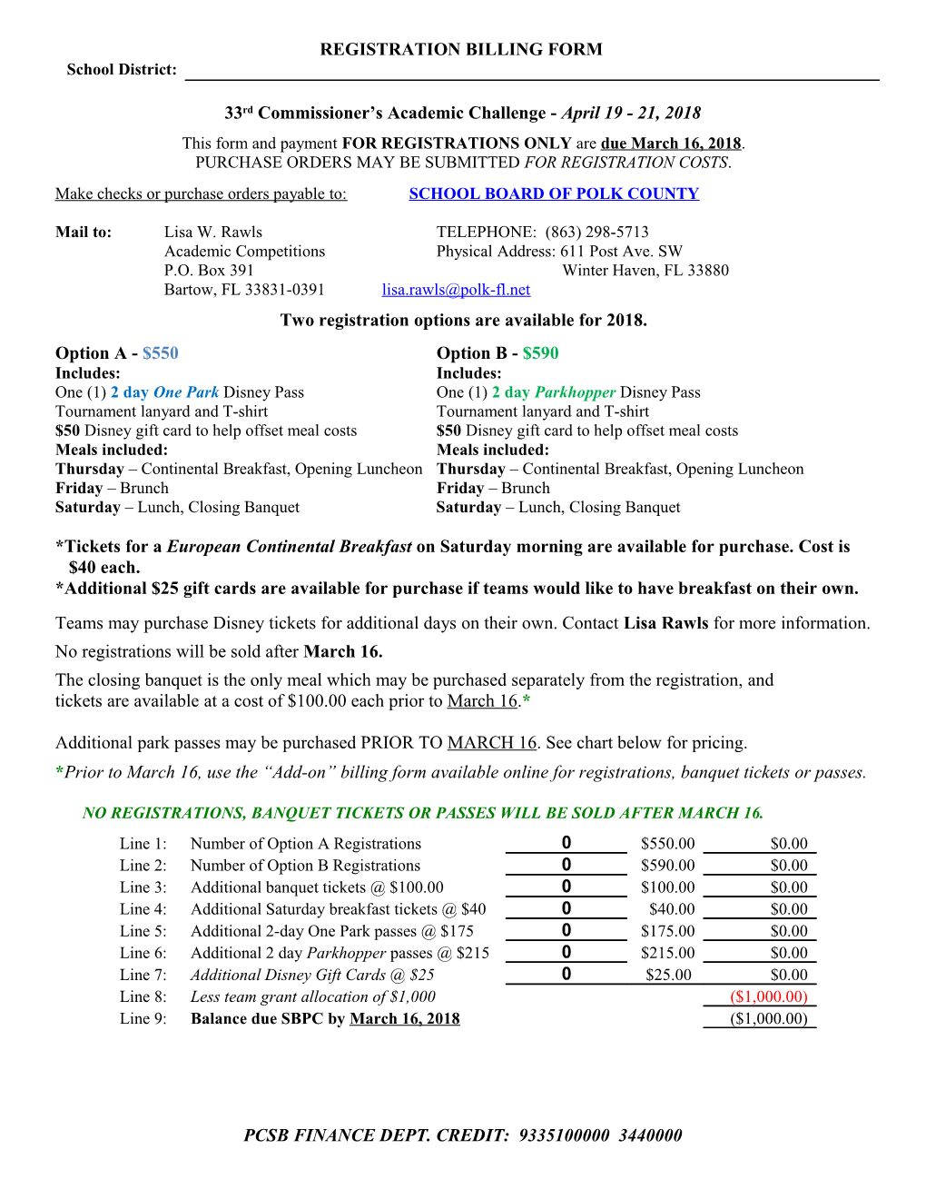 33Rdcommissioner S Academic Challenge - April 19- 21, 2018