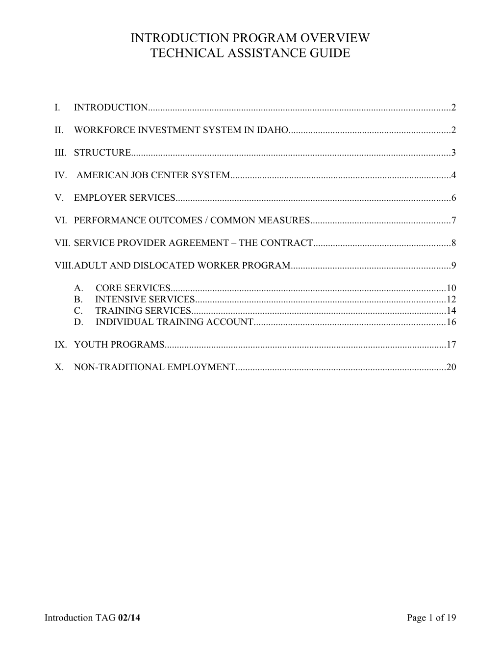 Ii. Workforce Investment System in Idaho 2