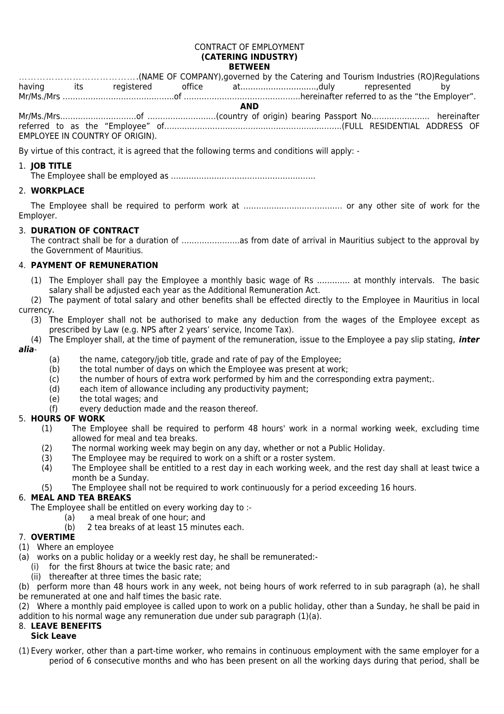 Contract of Employment s5