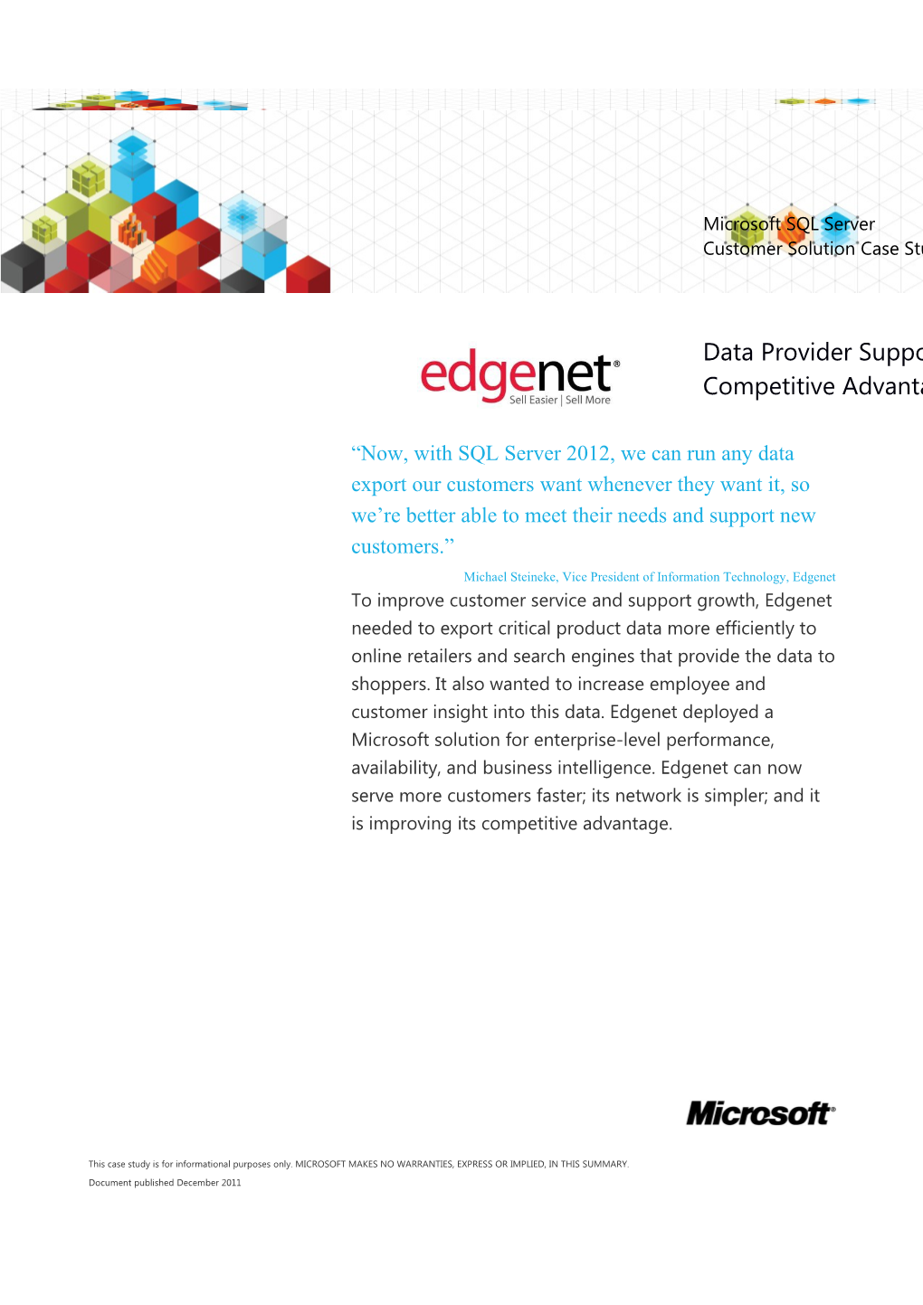 Data Provider Supports Growth and Gains Competitive Advantage with Microsoft