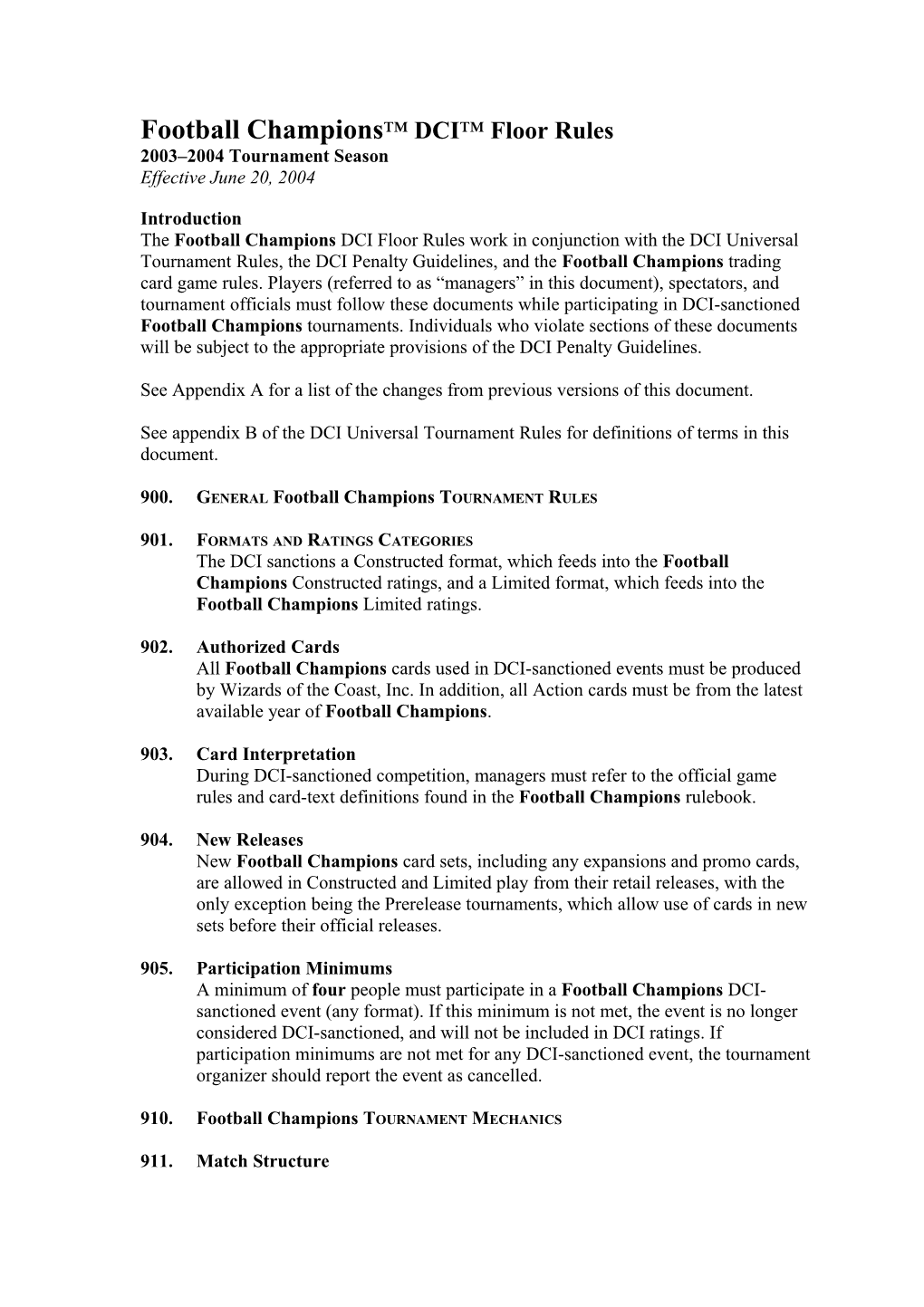 Fc Showdown Dci Floor Rules