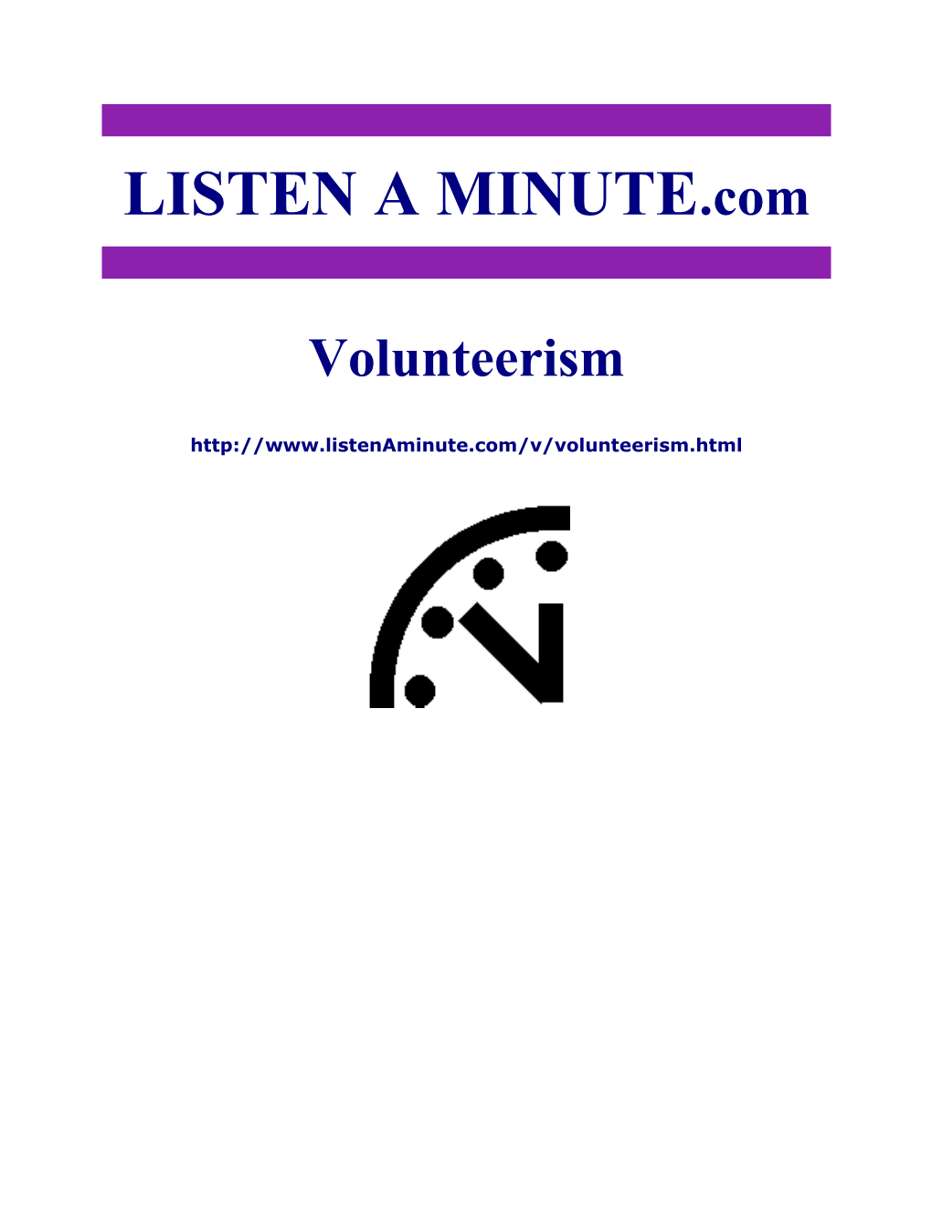 Listen a Minute.Com - ESL Listening - Volunteerism