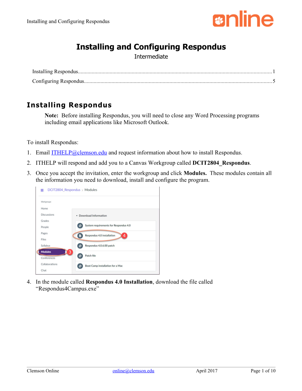 Installing and Configuring Respondus