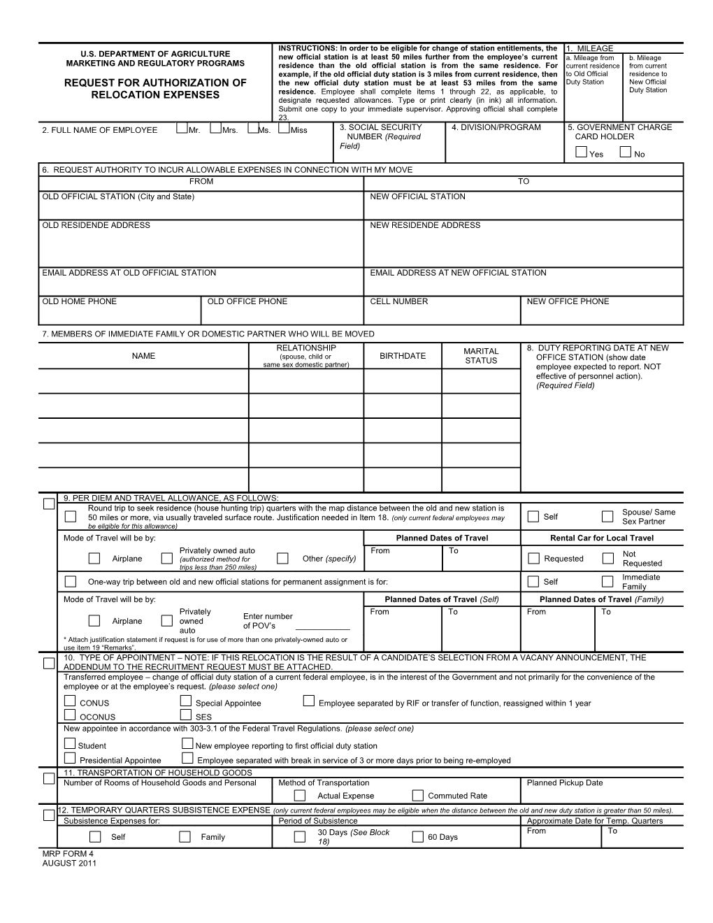 MRP FORM 4 (Reverse)