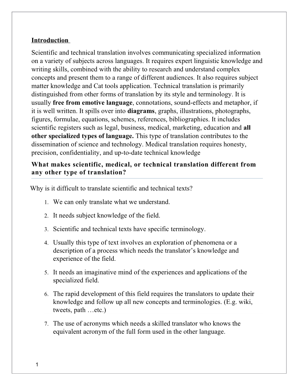 What Makes Scientific, Medical, Or Technical Translation Different from Any Other Type