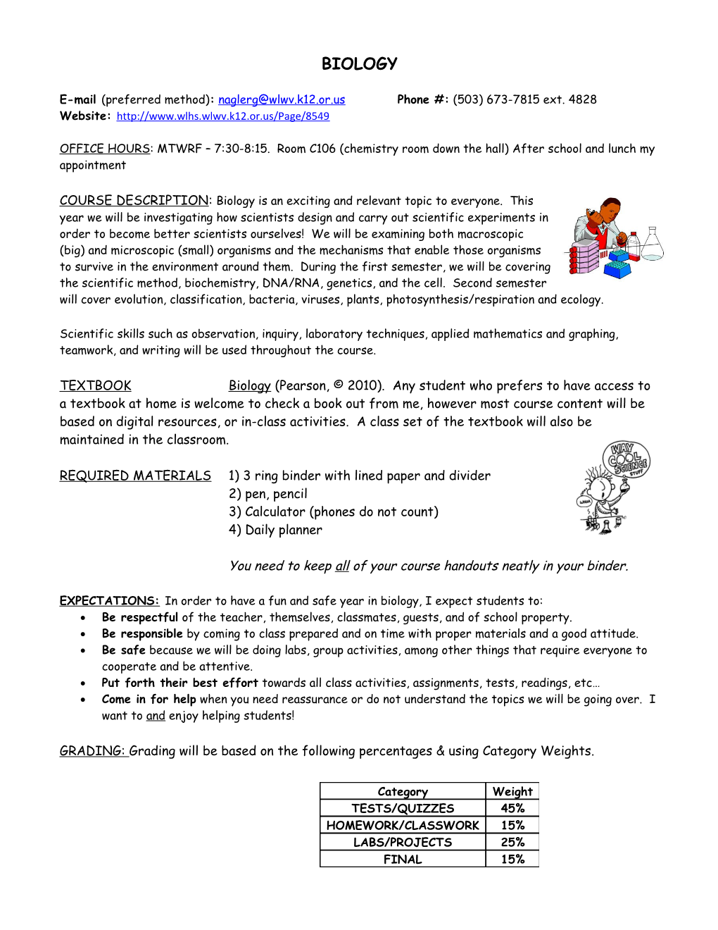 Integrated Science 1- Standard	1999-2000