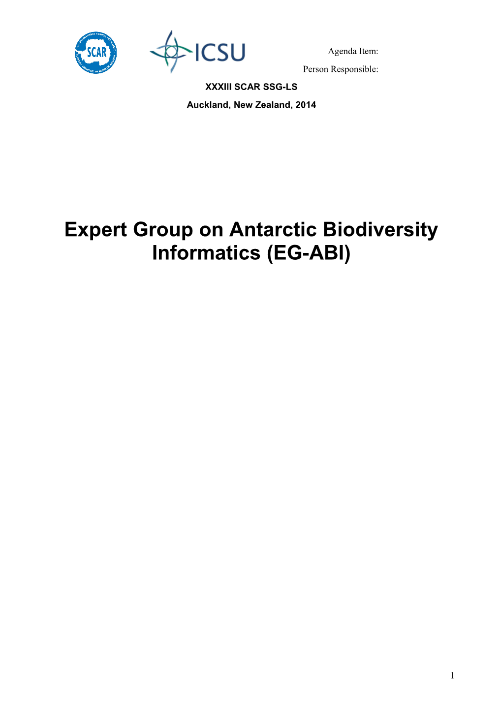 Expert Group on Antarctic Biodiversity Informatics (EG-ABI)