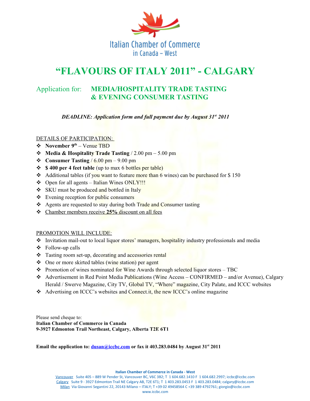 Flavours of Italy 2011 - Calgary