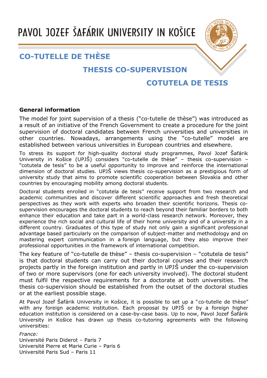 Thesis Co-Supervision