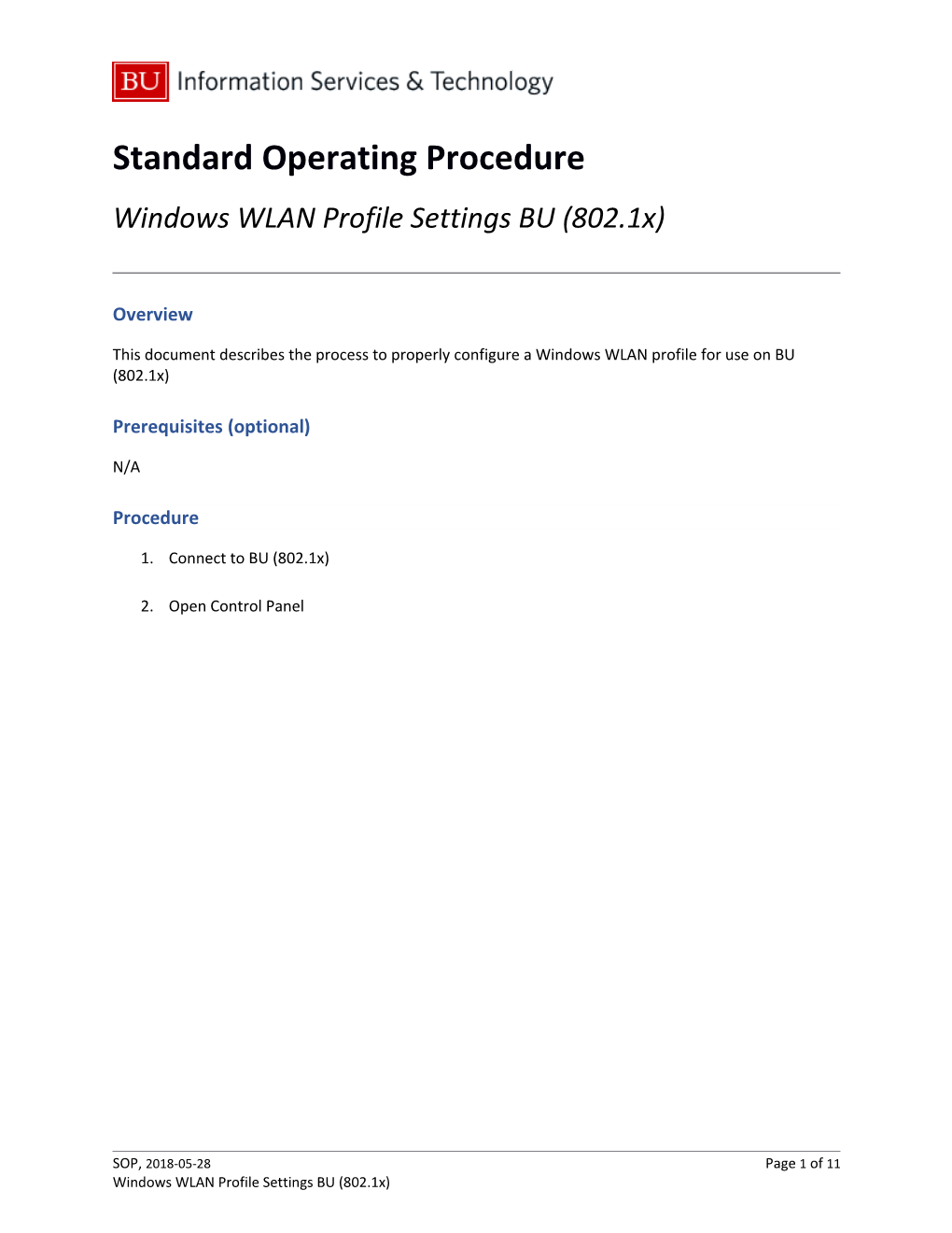 Standard Operating Procedure s1