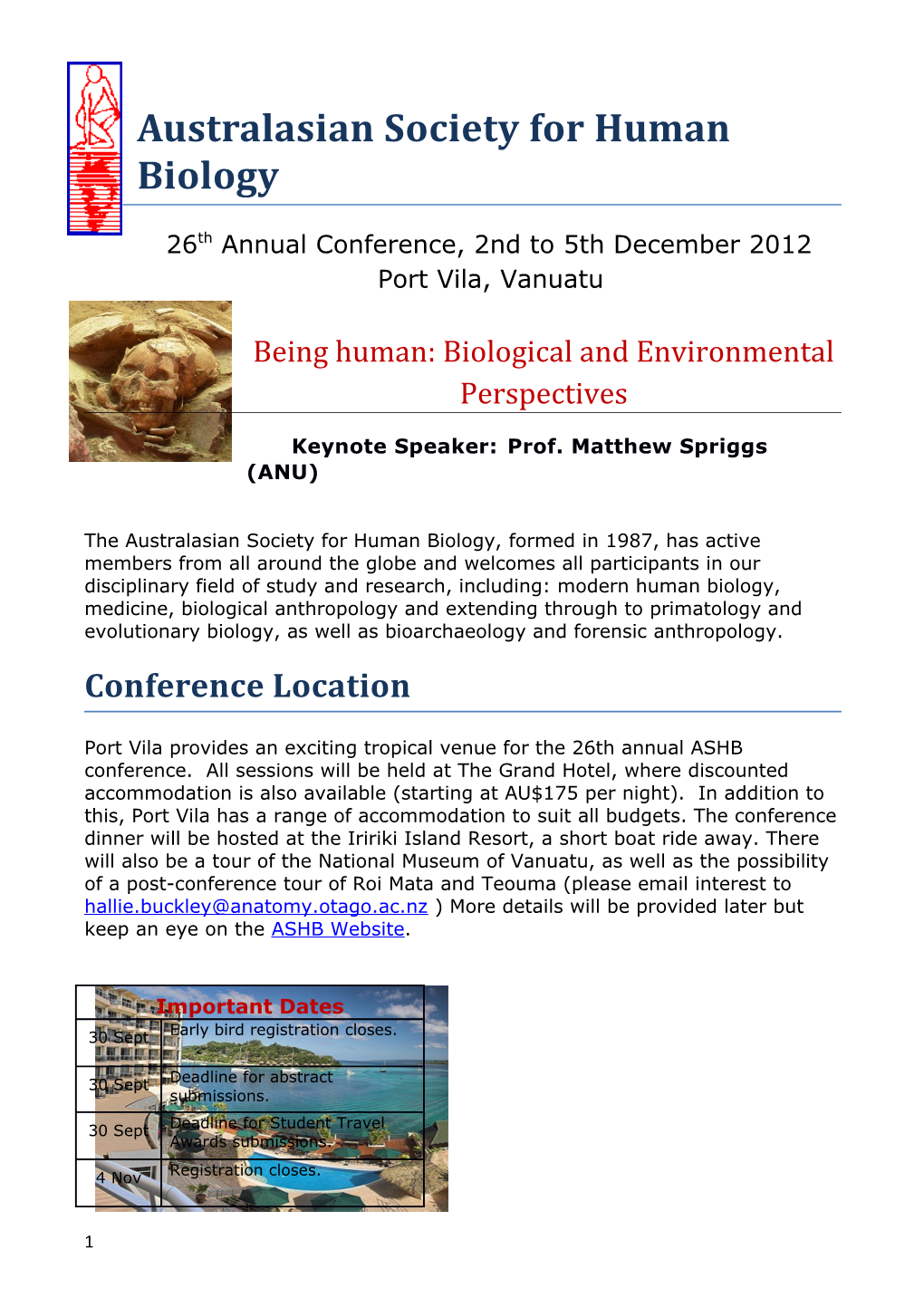Being Human:Biological and Environmental Perspectives
