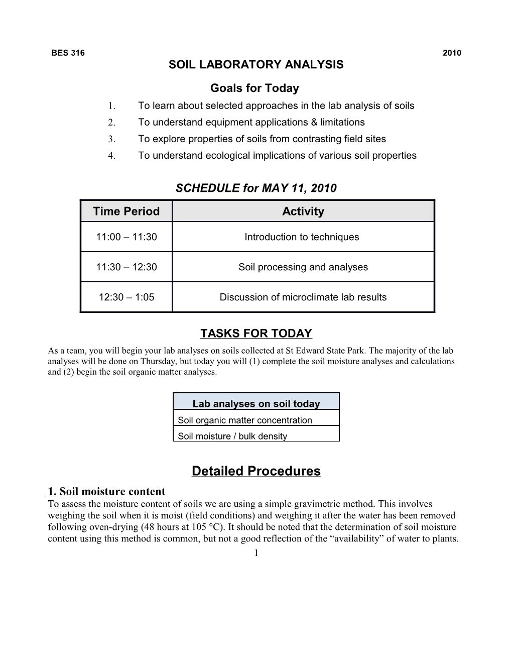 Soil Laboratory Analysis