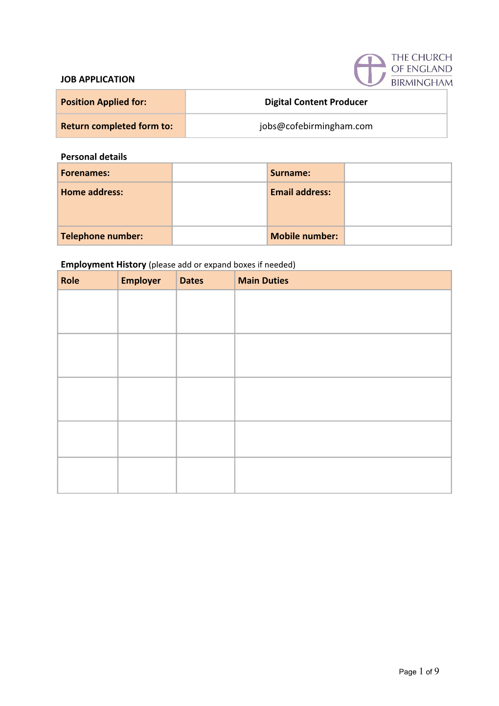 Employment History (Please Add Or Expand Boxes If Needed)