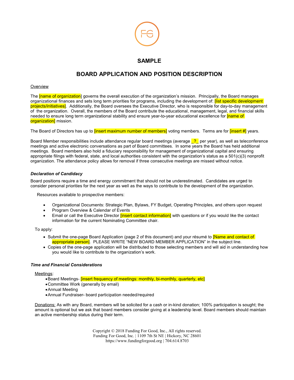 Board of Directors Application