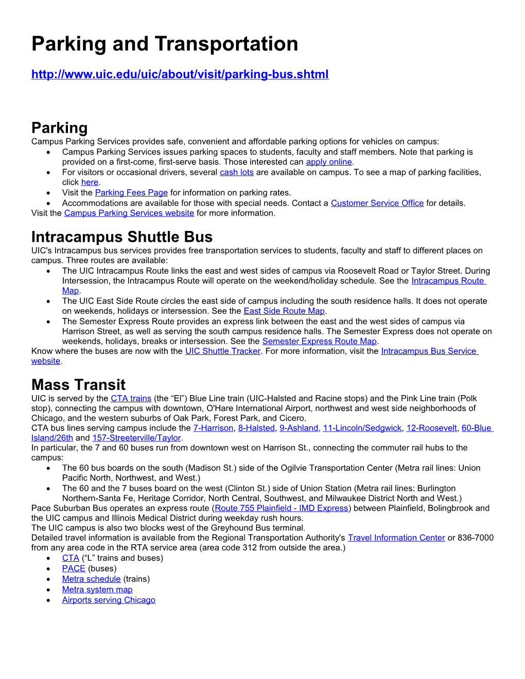 Parking and Transportation s1