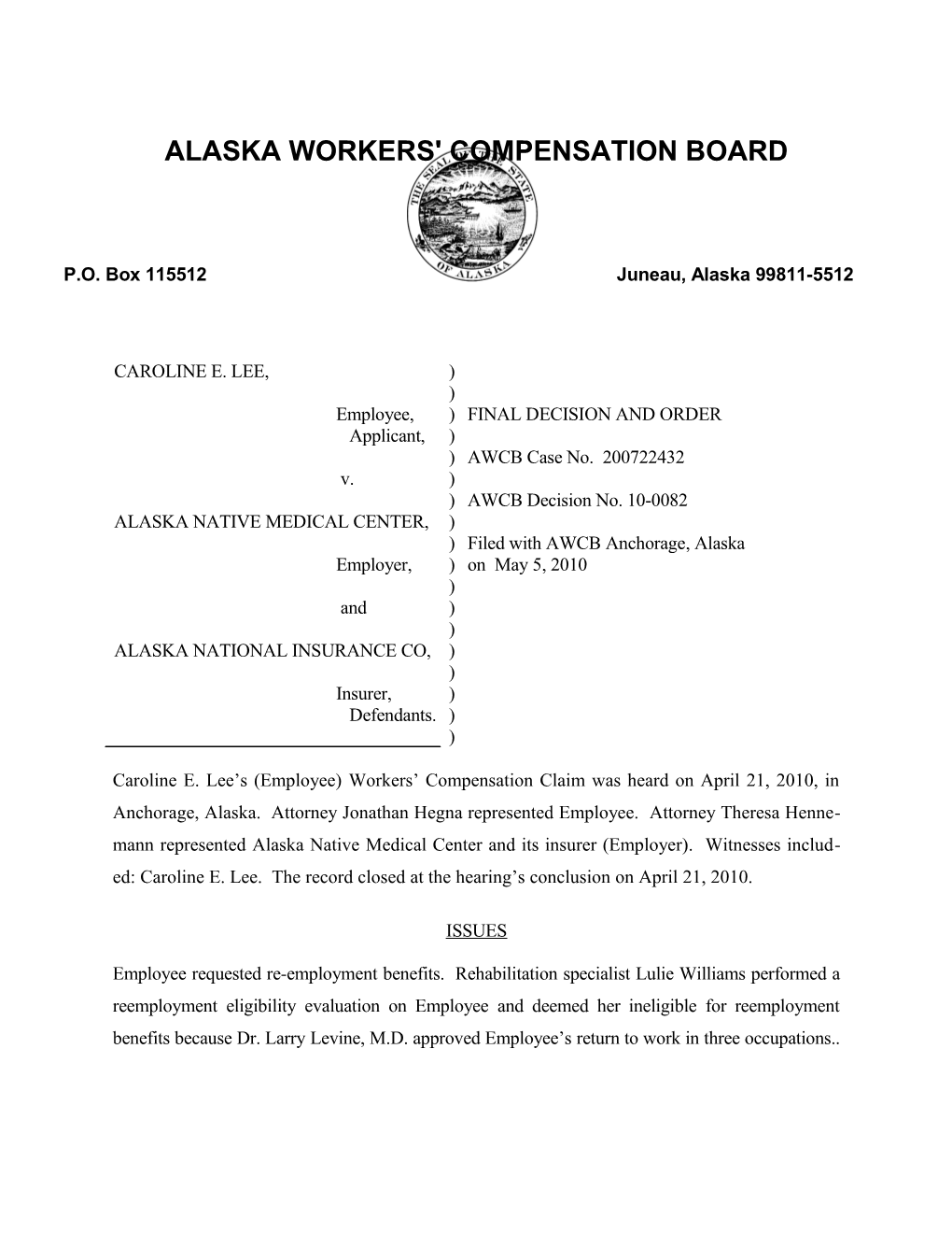 Alaska Workers' Compensation Board s30