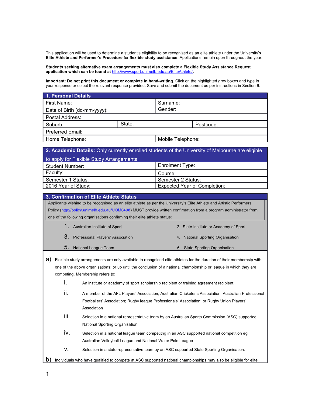 This Application Will Be Used to Determine a Student S Eligibility to Be Recognized As