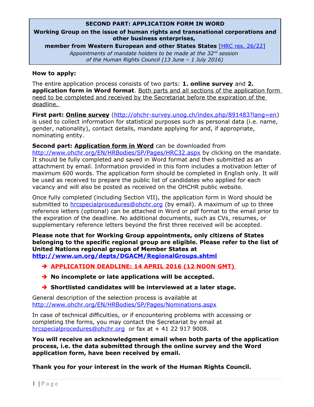 Human Rights Council Secretariat (Standardized Form) s1