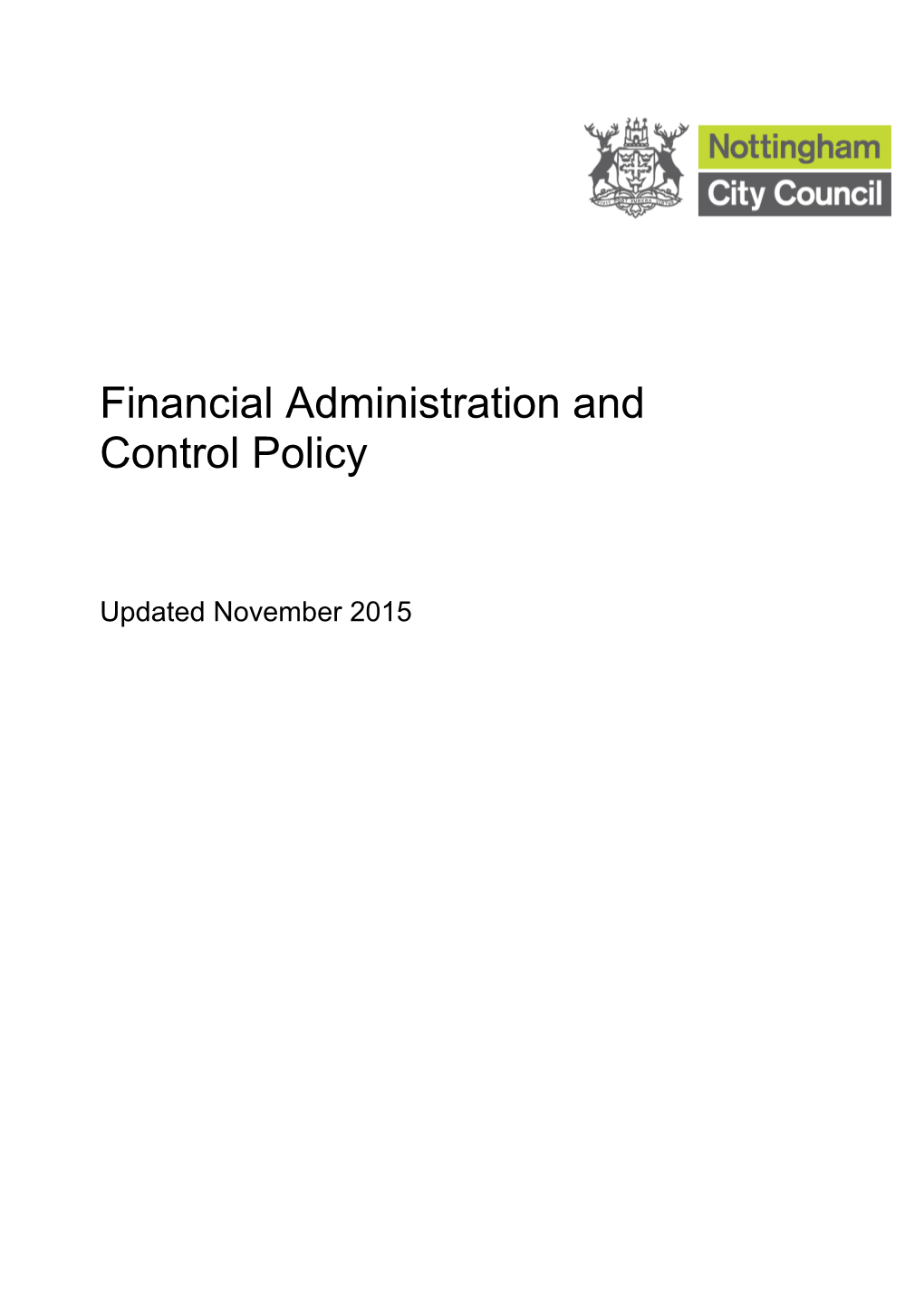 Financial Administration and Control Policy