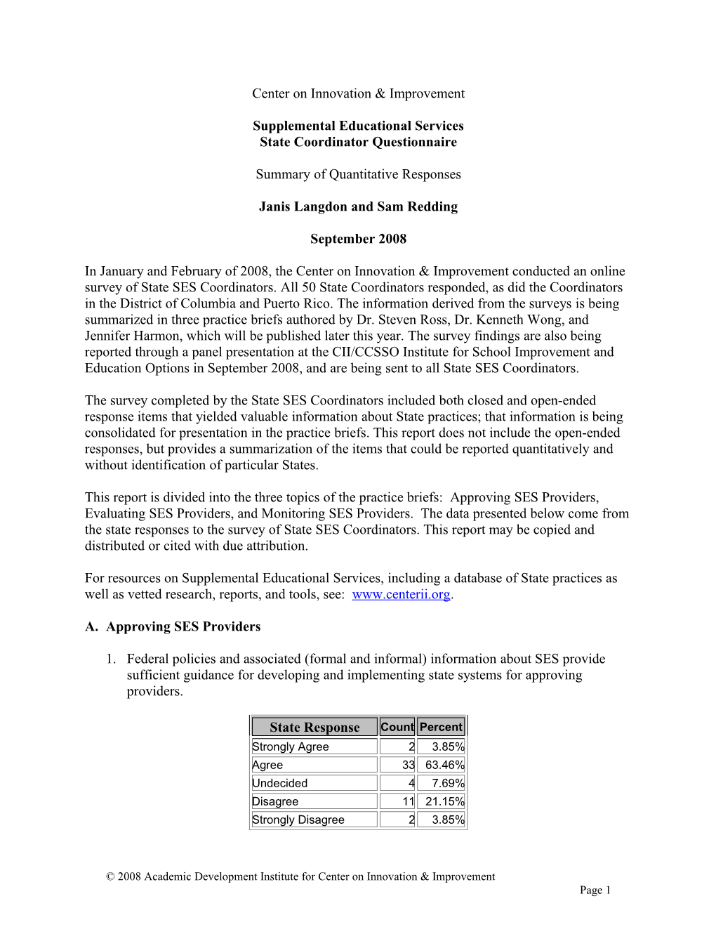 State Coordinator Questionnaire